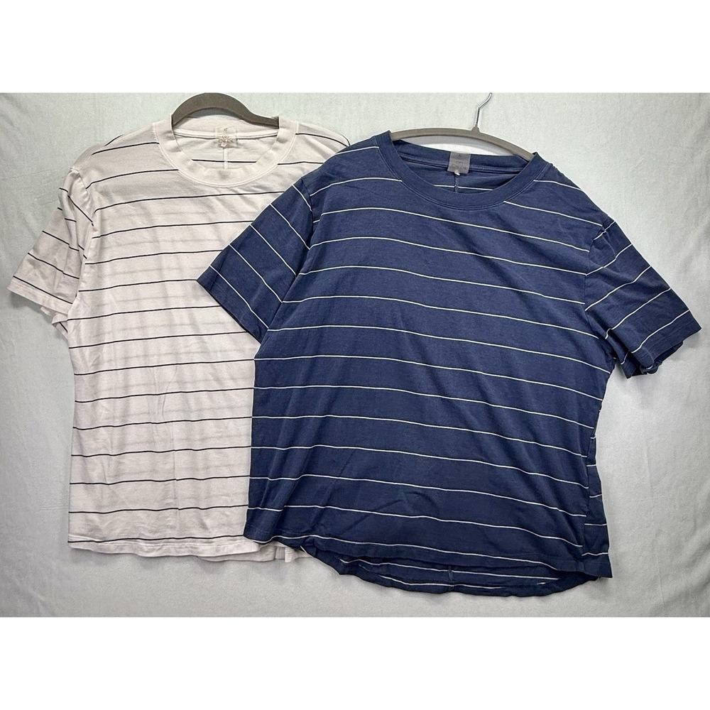 LOT of 2 Calia by Carrie Underwood Short Sleeve Shirts XL White Blue Athleisure